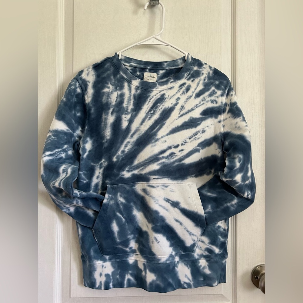 CREWCUTS J Crew French Terry Sweatshirt Tie Dye XL 12-14 Hippie Festival Indie